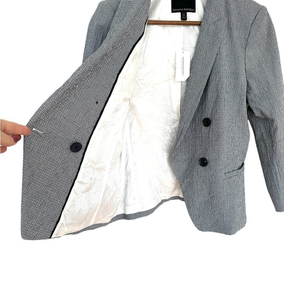 Banana Republic blazer, double breasted, in a stretch cotton blend, gingham - Picture 7 of 12